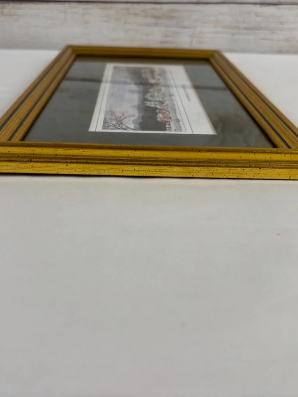 StockBridge At Christmas Norman Rockwell Small Gold Frame Print